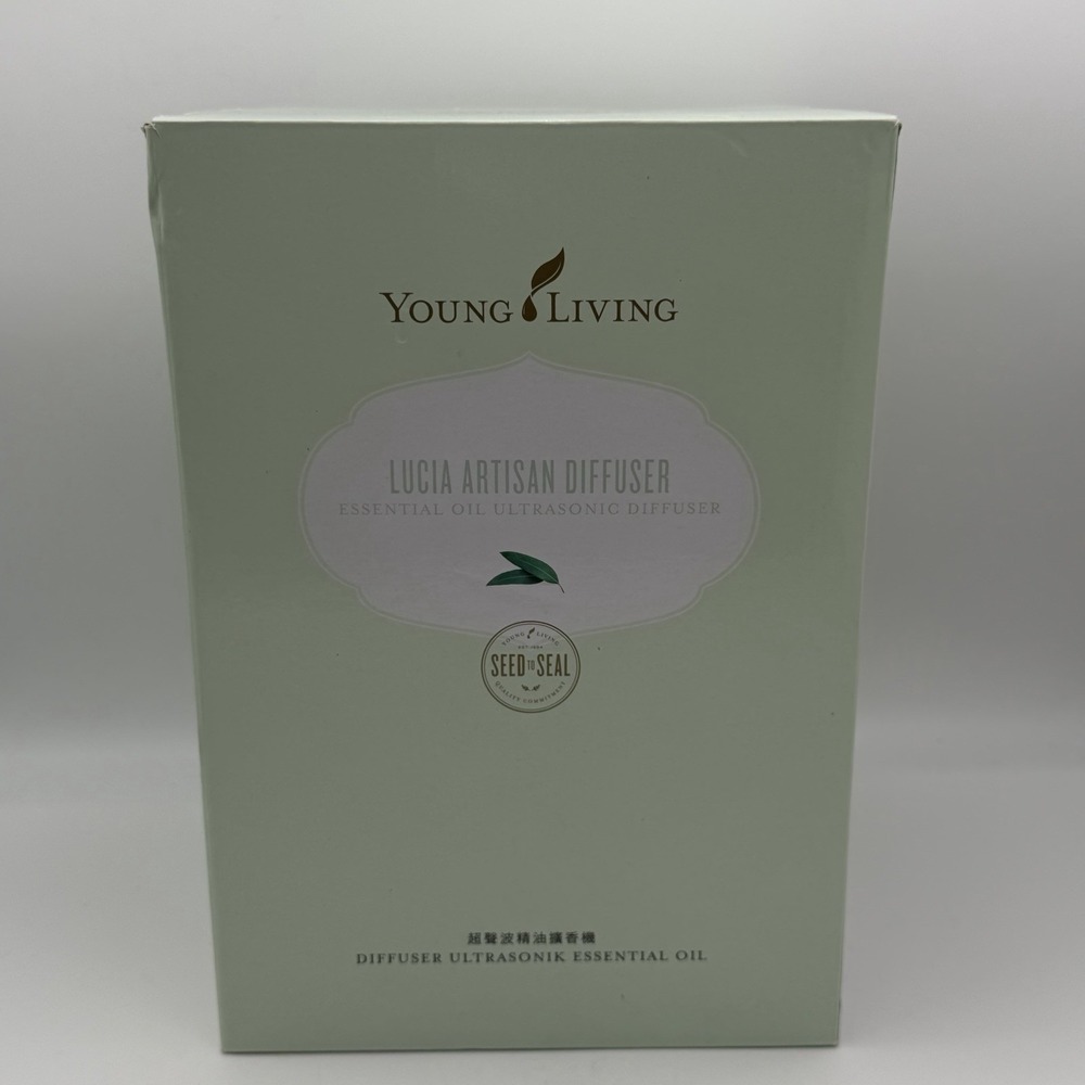 Young Living Lucia Artisan Essential Oil Ultrasonic Diffuser White Glass NEW